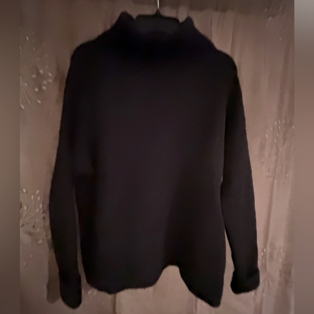 Women’s black sweater with cowel neck